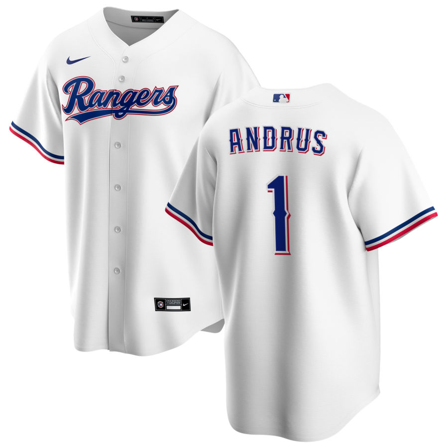Nike Men #1 Elvis Andrus Texas Rangers Baseball Jerseys Sale-White